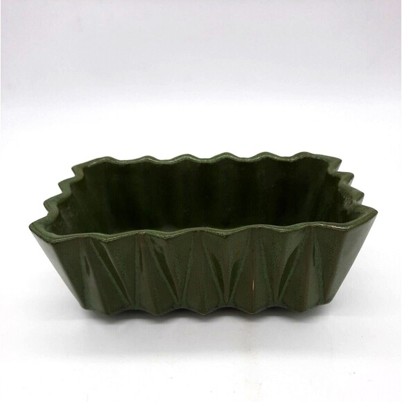 Vintage Ungemach Pottery Upco Green Footed MCM 7" Planter - Picture 4 of 8